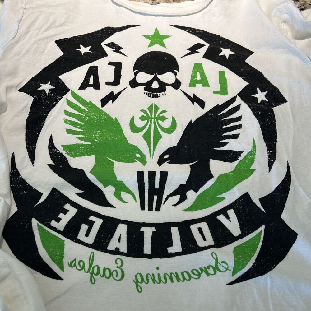 Skully T-Shirt  LA CA White Hi Voltage XLARGE 46-48 Reverse‎ Image (inside Out)